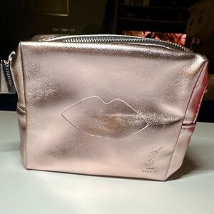 Yves Saint Laurent Rose Gold Cosmetic Pouch Makeup Bag Cosmetic Bag GWP NWT